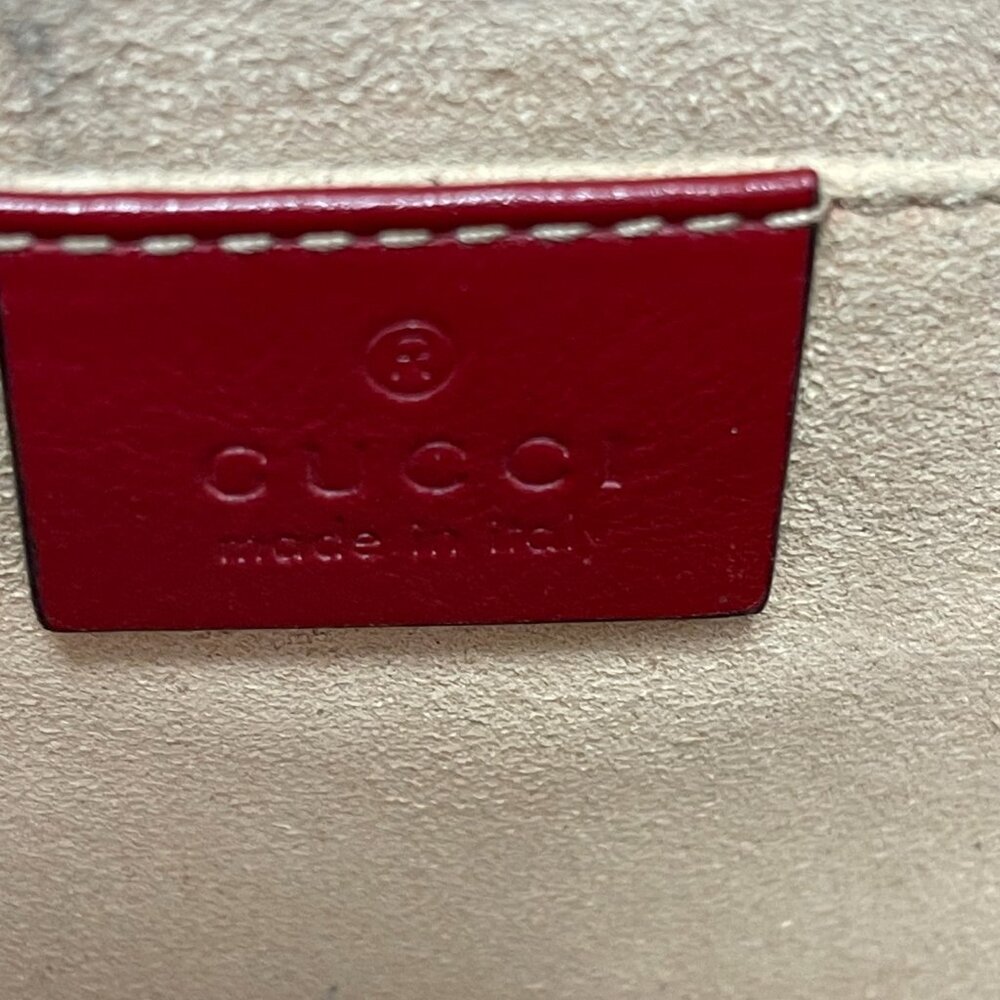Gucci Rajah Web Chain Shoulder Bag in Red Leather - Small - Preowned - Picture 11 of 15